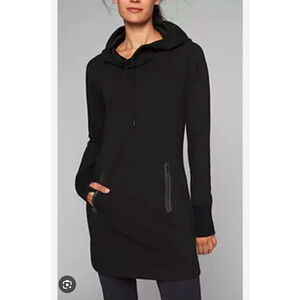 Athleta Cozy Karma Sweater Dress Womens XXS Black Activewear Running Modest